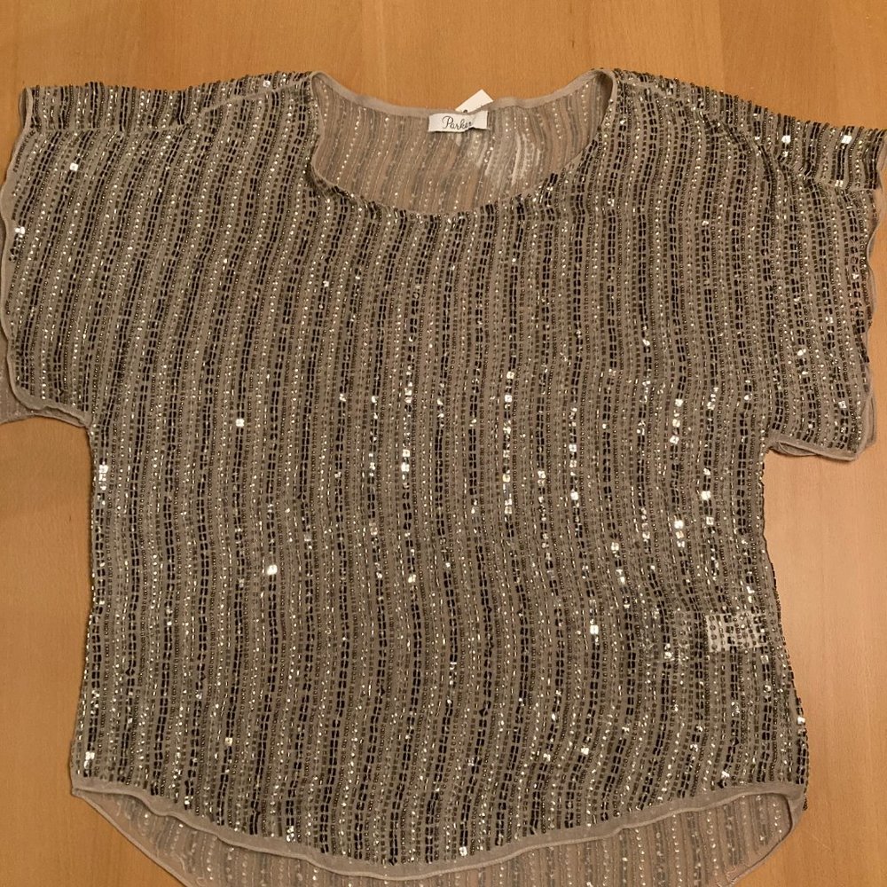 Parker sequin short sleeve shirt